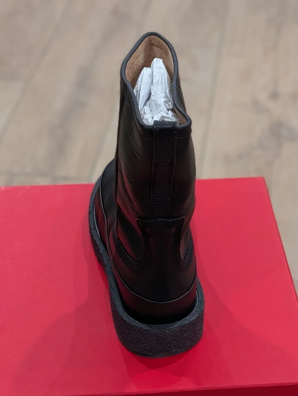 Men's Black Leather Pull-On Boots
